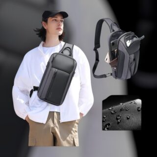 Bange 7566 Ανδρική Τσάντα Ώμου Χιαστί Γκρι