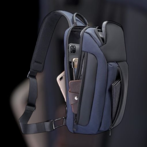 Τσαντάκι ώμου χιαστί crossbody Bange 7566 μπλέ - Image 6