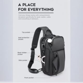 Bange 7566 Τσαντάκι Ώμου Χιαστί Crossbody Μαύρο