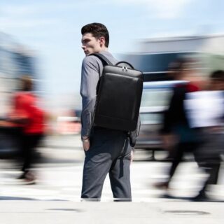 Bopai Αντικλεπτικό Δερμάτινο Σακίδιο Laptop 15.6” 24L Μαύρο