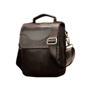 Δερμάτινο τσαντάκι ώμου 8558 σκούρο καφέ