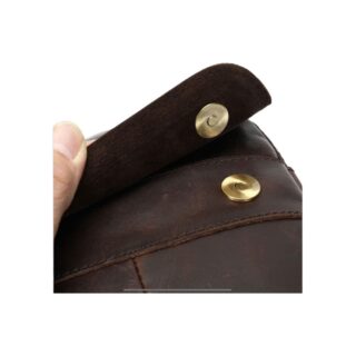 Δερμάτινο τσαντάκι ώμου 8558 σκούρο καφέ