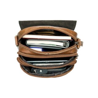 Δερμάτινο τσαντάκι ώμου 8558 σκούρο καφέ