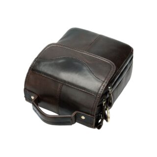 Δερμάτινο τσαντάκι ώμου 8558 σκούρο καφέ