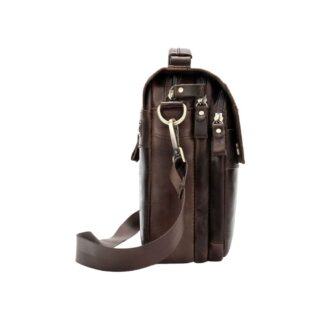 Δερμάτινο τσαντάκι ώμου 8558 σκούρο καφέ