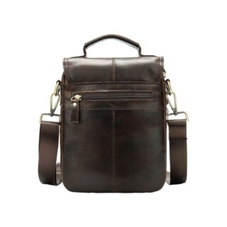 Δερμάτινο τσαντάκι ώμου 8558 σκούρο καφέ