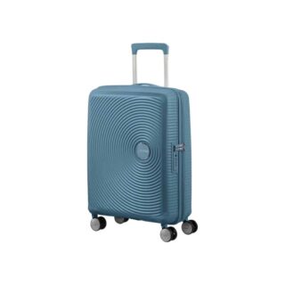 American Tourister Soundbox Spinner Expandable Βαλίτσα Καμπίνας με ύψος 55cm σε Γαλάζιο χρώμα