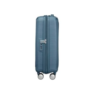 American Tourister Soundbox Spinner Expandable Βαλίτσα Καμπίνας με ύψος 55cm σε Γαλάζιο χρώμα