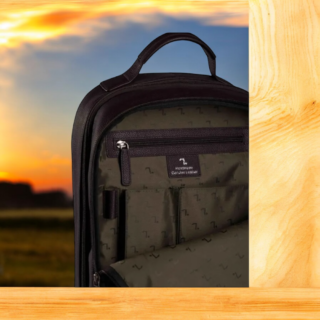 EARTH-20-105 Σακίδιο πλάτης δερμάτινο 7.DOTS D.Brown