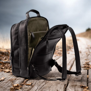 EARTH-20-105 Σακίδιο πλάτης δερμάτινο 7.DOTS Black