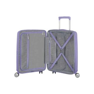 American Tourister Soundbox Spinner Βαλίτσα Καμπίνας με ύψος 55cm σε Λιλά χρώμα