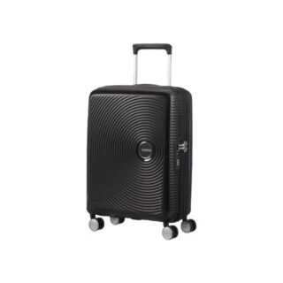 American Tourister Soundbox Spinner Expandable Βαλίτσα Καμπίνας με ύψος 55cm σε Μαύρο χρώμα
