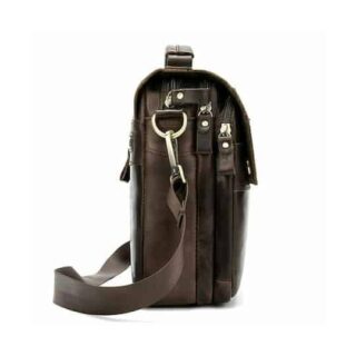 Δερμάτινο τσαντάκι ώμου 8558 σκούρο καφέ