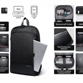 Bange 77115 Σακίδιο Πλάτης Slim Μαύρο 20L Laptop 15.6”