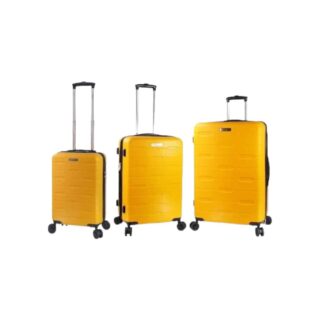 Diplomat Βαλίτσες Ταξιδιού Κίτρινο με 4 Ρόδες Σετ 3τμχ