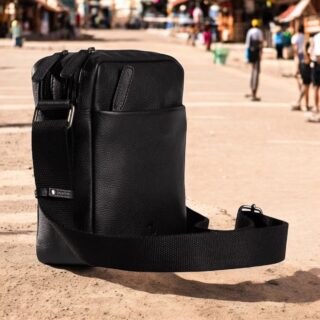 Earth-60-101, Δερμάτινη Τσάντα Ώμου Μαύρη