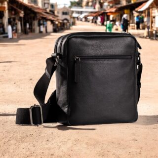 Earth-60-101, Δερμάτινη Τσάντα Ώμου Μαύρη