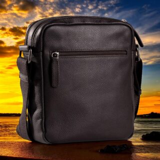 Earth-60-101, Δερμάτινη Τσάντα Ώμου Σκούρο Καφέ