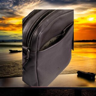 Earth-60-101, Δερμάτινη Τσάντα Ώμου Σκούρο Καφέ