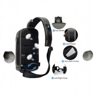 Bange 7565 Τσαντάκι Ώμου Χιαστί Crossbody Χακί