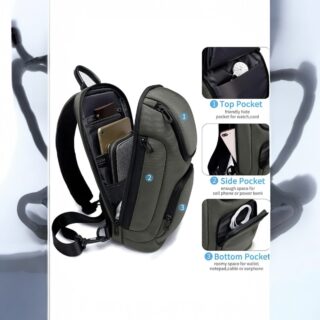 Bange 7565 Τσαντάκι Ώμου Χιαστί Crossbody Χακί