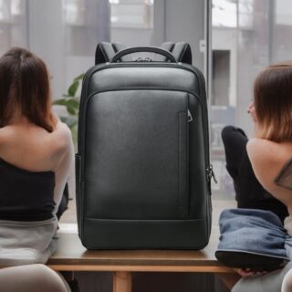 Bopai Αντικλεπτικό Δερμάτινο Σακίδιο Laptop 15.6” 24L Μαύρο