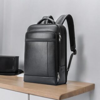 Bopai Αντικλεπτικό Δερμάτινο Σακίδιο Laptop 15.6” Μαύρο 24L