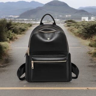 Δερμάτινο Γυναικείο Σακίδιο Πλάτης Foxer 9111059F Μαύρο