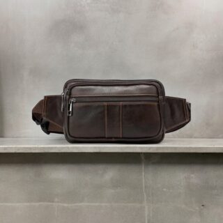 Δερμάτινο τσαντάκι μέσης καφέ Cardinal 8977 καφέ