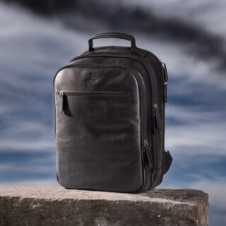 EARTH-20-105 Σακίδιο πλάτης δερμάτινο 7.DOTS Black