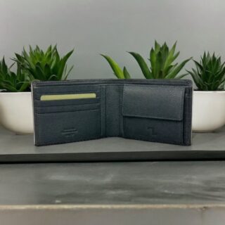 JUPITER-70-002 Πορτοφόλι δερμάτινο 7.DOTS Πλάγιο Χ/Χ Black