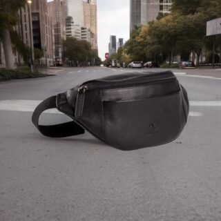 Earth-30-108, Δερμάτινη Τσάντα Μέσης Μαύρη