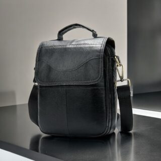 Δερμάτινο τσαντάκι ώμου 8558 black