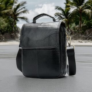 Δερμάτινο τσαντάκι ώμου 8558 black