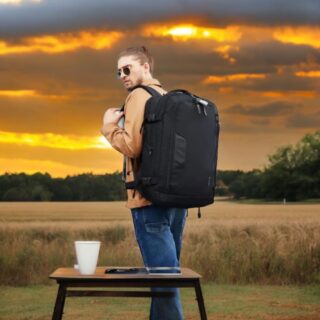 Bange 22039 Μαύρο Σακίδιο Πλάτης 45L Laptop 17.3” Επεκτάσιμο