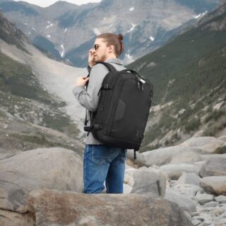 Bange 22039 Μαύρο Σακίδιο Πλάτης 45L Laptop 17.3” Επεκτάσιμο