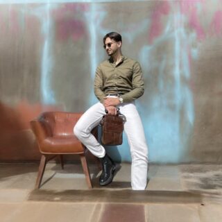 Δερμάτινο τσαντάκι ώμου 8558 σκούρο καφέ