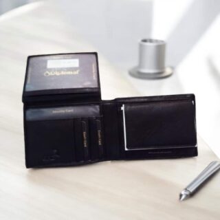 Diplomat Δερμάτινο Ανδρικό Πορτοφόλι με RFID Μαύρο MN125 BLACK