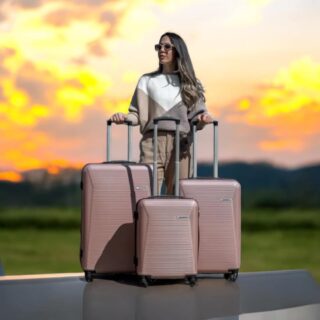 Βαλίτσες trolley (σέτ 3 τεμαχίων) Cardinal 2009 ροζ χρυσό