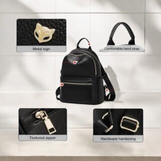 Δερμάτινο Γυναικείο Σακίδιο Πλάτης Foxer 9111059F Μαύρο