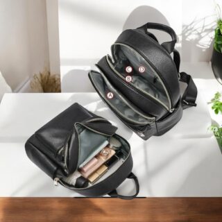 Δερμάτινο Γυναικείο Σακίδιο Πλάτης Foxer 9111059F Μαύρο