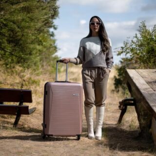 Βαλίτσα trolley Cardinal μεγάλη 2009/70cm ροζ χρυσόd