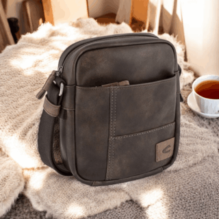 Camel Active Laos Ανδρική Τσάντα Ώμου  Χιαστί σε Καφέ χρώμα