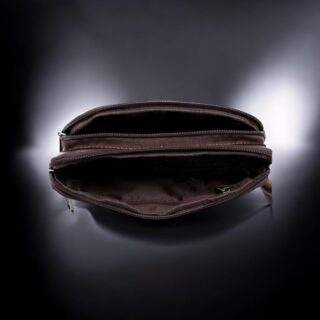 Δερμάτινο τσαντάκι μέσης καφέ Cardinal 8977 καφέ