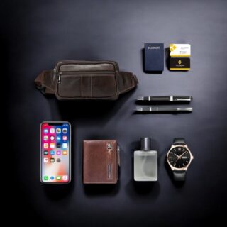 Δερμάτινο τσαντάκι μέσης καφέ Cardinal 8977 καφέ