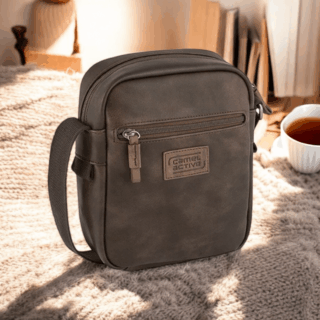 Camel Active Laos Ανδρική Τσάντα Ώμου  Χιαστί σε Καφέ χρώμα