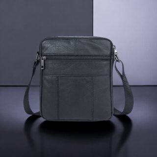 Δερμάτινο τσαντάκι ώμου Cardinal 7604 μαύρο