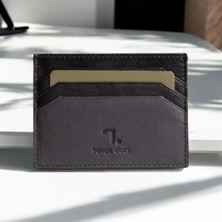 Prato-90-005 Δερμάτινη Θήκη Καρτών Σκούρο Γκρι