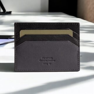 Prato-90-005 Δερμάτινη Θήκη Καρτών Σκούρο Γκρι