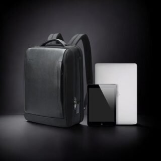 Bopai Δερμάτινο Σακίδιο 24L Laptop 15.6” Μαύρο